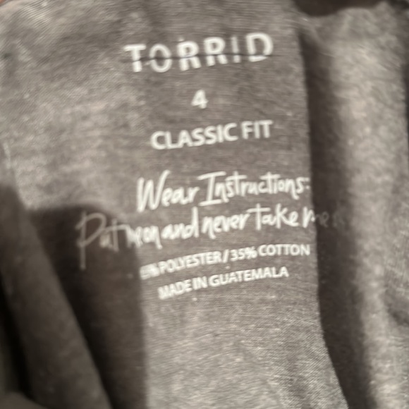 Torrid Tornado Gray Everyday Signature Jersey Crew Neck Tee - Picture 5 of 6